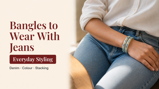 Rangat enamel bangles styled with blue jeans