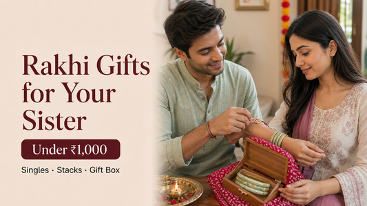 Rakhi gift box with a Rangat enamel bangle stack