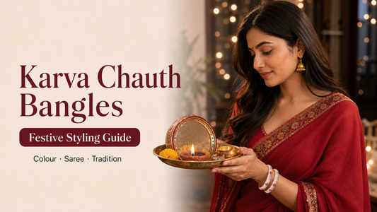Rangat enamel bangles styled for Karva Chauth