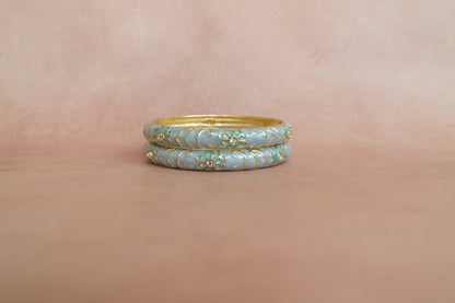 Neelambar enamel bangle by Rangat, view 2