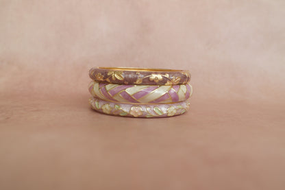 Riwaayat Stack enamel bangle by Rangat — pastel floral stack that brings together old-world meenakari detail and the ease of