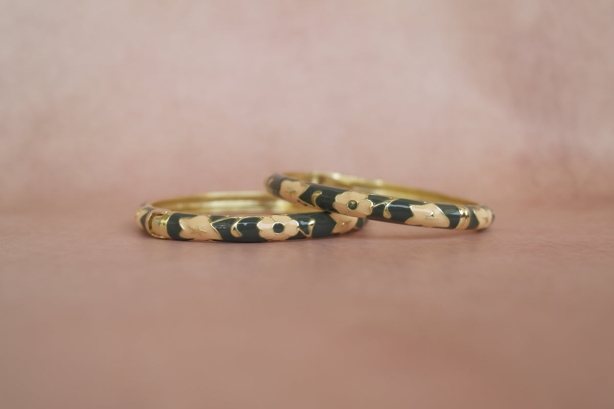 Shaam enamel bangle by Rangat — dark enamel