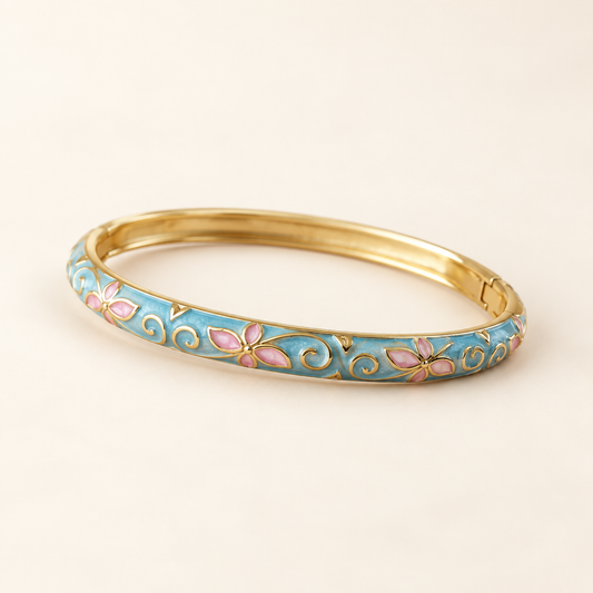 Aabhaari enamel bangle by Rangat — ivory product hero