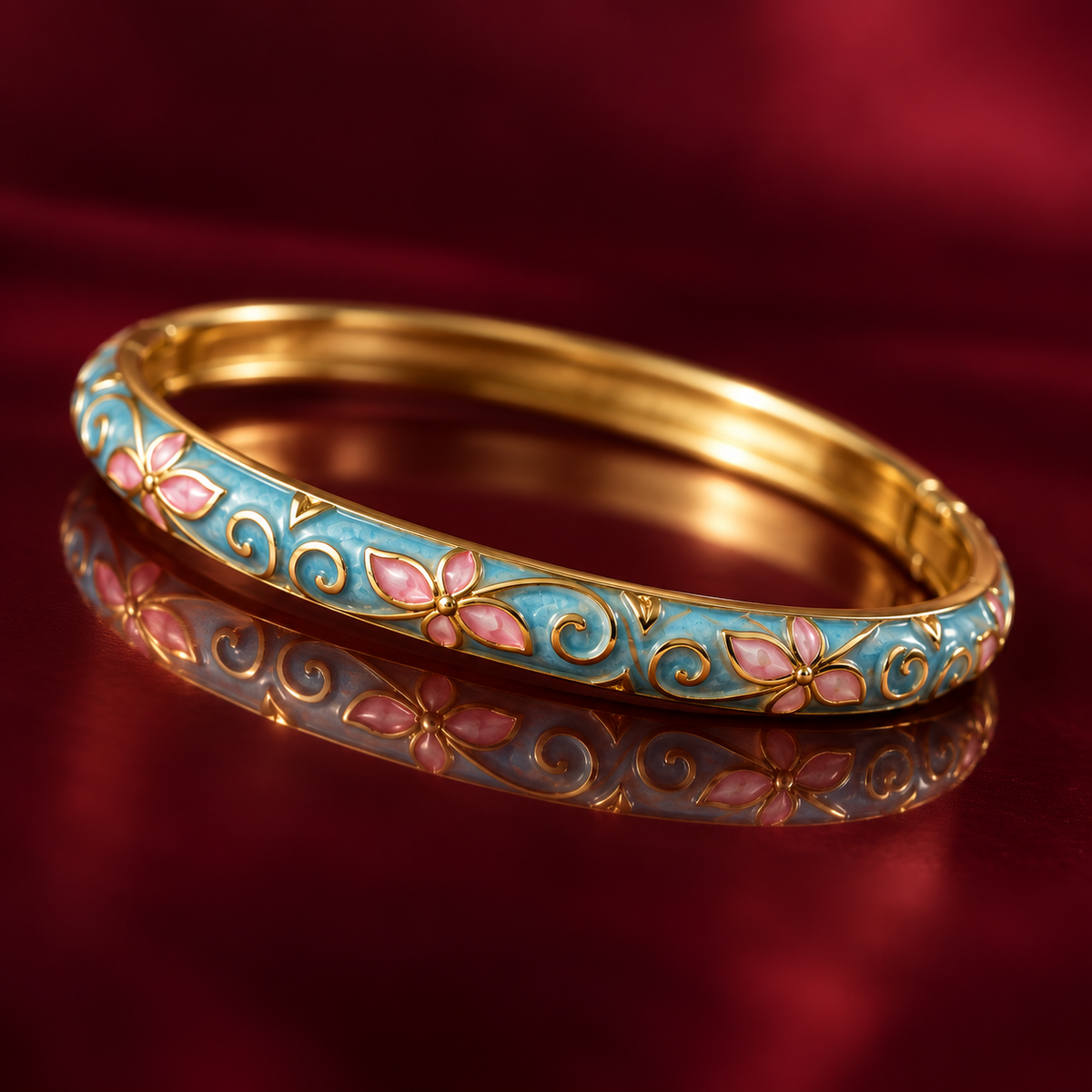Aabhaari enamel bangle by Rangat — reflective macro