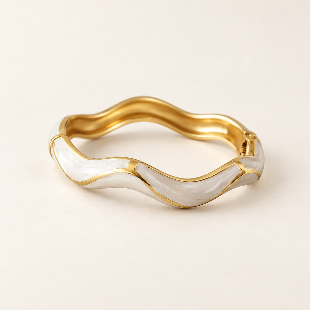 Chand Dhaara enamel bangle by Rangat — ivory product hero