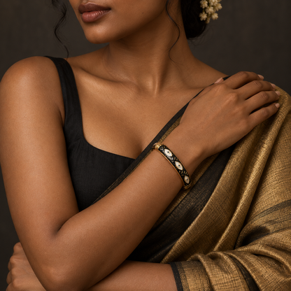 Drishti enamel bangle by Rangat — editorial model