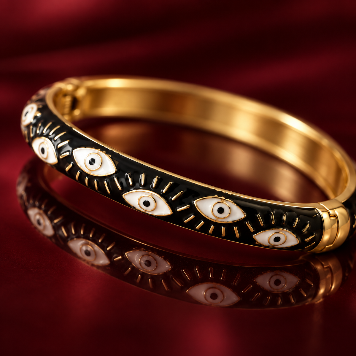 Drishti enamel bangle by Rangat — reflective macro