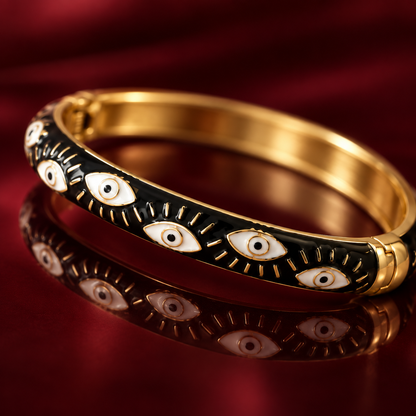 Drishti enamel bangle by Rangat — reflective macro