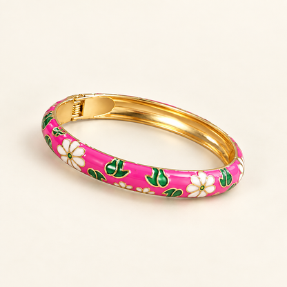 Gulabi Baagh enamel bangle by Rangat — ivory product hero
