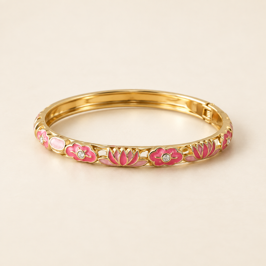 Gulbahaar enamel bangle by Rangat — ivory product hero