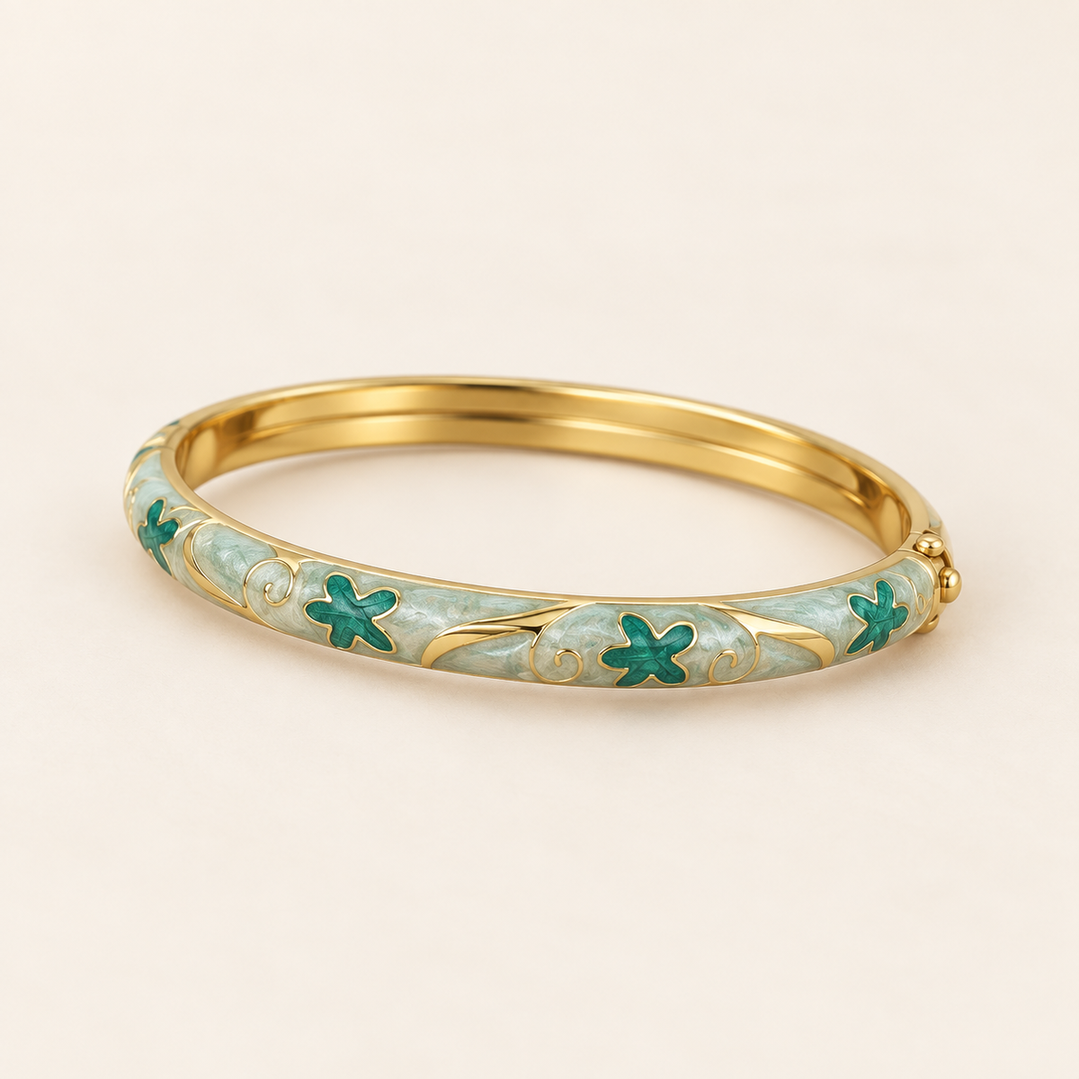 Hari Bel enamel bangle by Rangat — ivory product hero