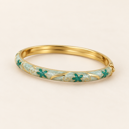 Hari Bel enamel bangle by Rangat — ivory product hero