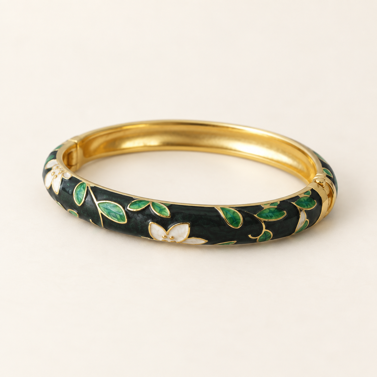 Kaari Baagh Leher enamel bangle by Rangat — ivory product hero