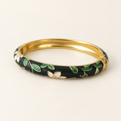 Kaari Baagh Leher enamel bangle by Rangat — ivory product hero