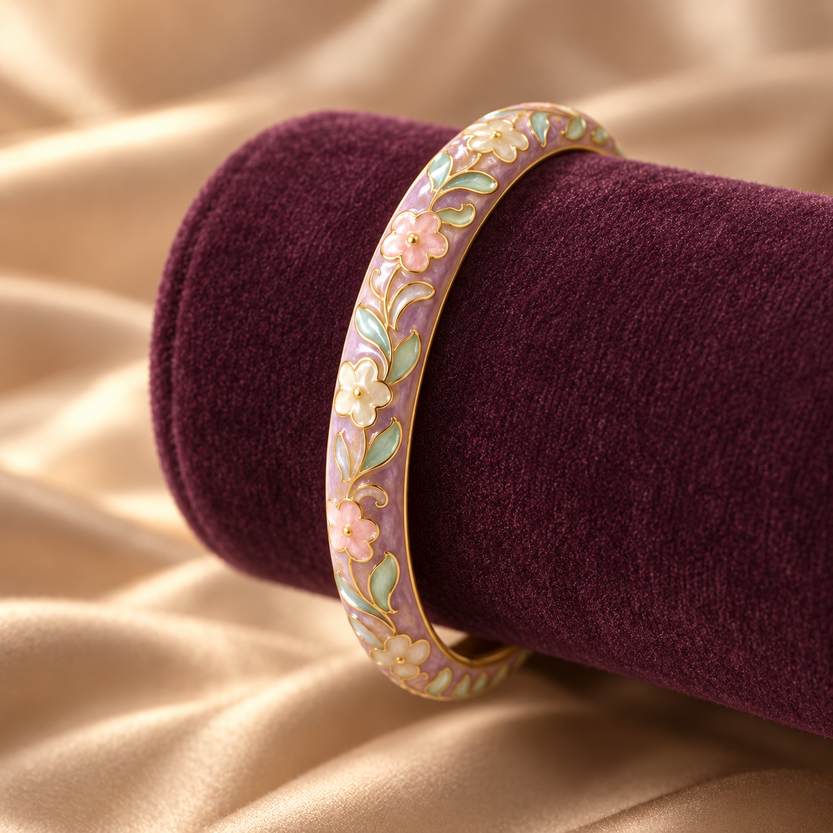 Ambar Kusum bangle - velvet display