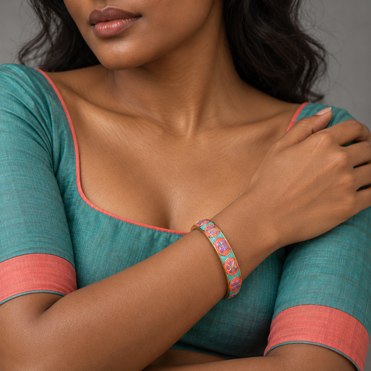 Meher Rang bangle — editorial model — Rangat campaign 2026-10