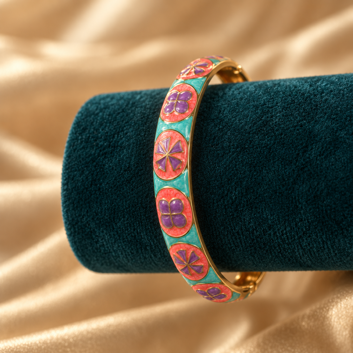 Meher Rang bangle — velvet display — Rangat campaign 2026-10