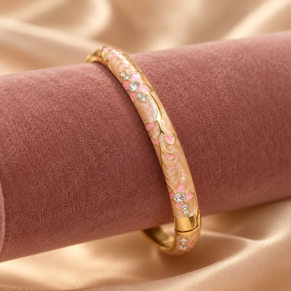 Mishri Phool bangle — velvet display — Rangat campaign 2026-10