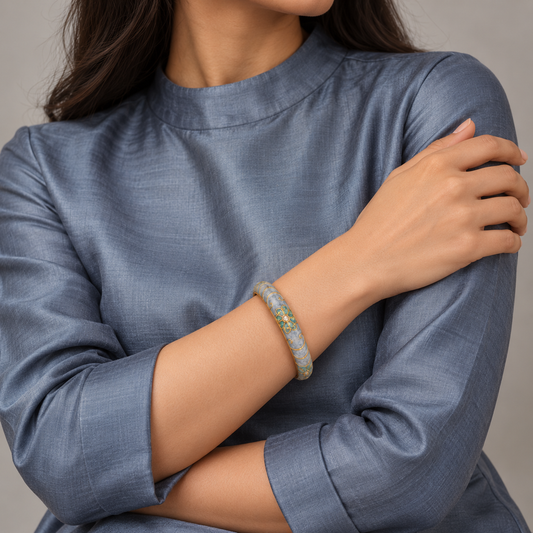 Neelambar bangle — editorial model — Rangat campaign 2026-10