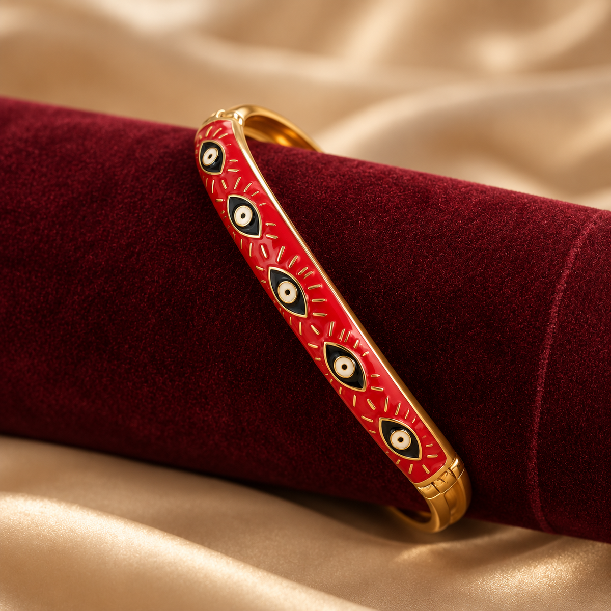 Nazar Rekha bangle — velvet display — Rangat campaign 2026-10